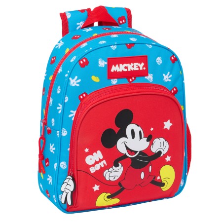 Mochila Escolar Mickey Mouse Clubhouse Fantastic Azul Rojo 28 x 34 x 10 cm