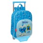 Mochila Escolar con Ruedas Los Pitufos Azul 26 x 34 x 11 cm