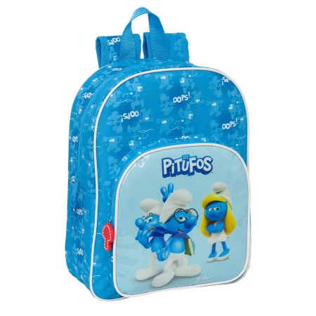 Cartable Los Pitufos Bleu 26 x 34 x 11 cm