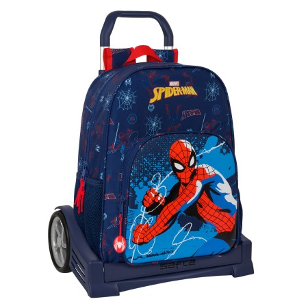 Cartable à roulettes Spider-Man Neon Blue marine 33 x 42 x 14 cm