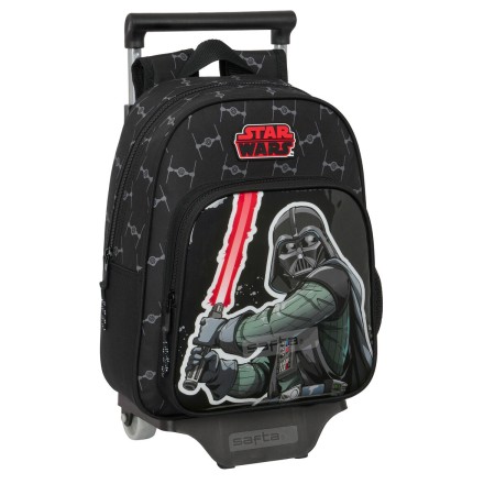 Mochila Escolar con Ruedas Star Wars The fighter Negro 27 x 33 x 10 cm