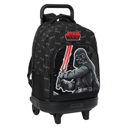 Mochila Escolar con Ruedas Star Wars The fighter Negro 33 X 45 X 22 cm