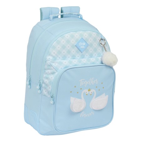 Cartable Glow Lab Cisnes Bleu 32 x 42 x 15 cm