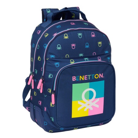 Mochila Escolar Benetton Cool Azul marino 32 x 42 x 15 cm