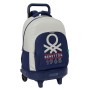 Cartable à roulettes Benetton Varsity Gris Blue marine 33 X 45 X 22 cm