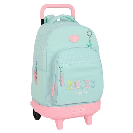 Mochila Escolar con Ruedas BlackFit8 Enjoy Verde 33 X 45 X 22 cm