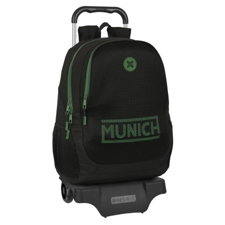 Mochila Escolar con Ruedas Munich Caviar Negro 32 x 44 x 16 cm