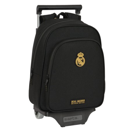 Mochila Escolar con Ruedas Real Madrid C.F. Negro 27 x 33 x 10 cm