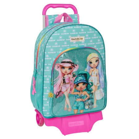 Cartable à roulettes Rainbow High Paradise Turquoise 33 x 42 x 14 cm