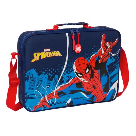 Cartera Escolar Spider-Man Neon Azul marino 38 x 28 x 6 cm