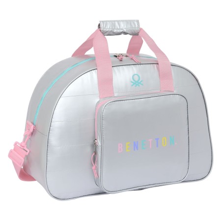 Bolsa de Deporte Benetton Silver Acolchado Plateado 48 x 33 x 21 cm