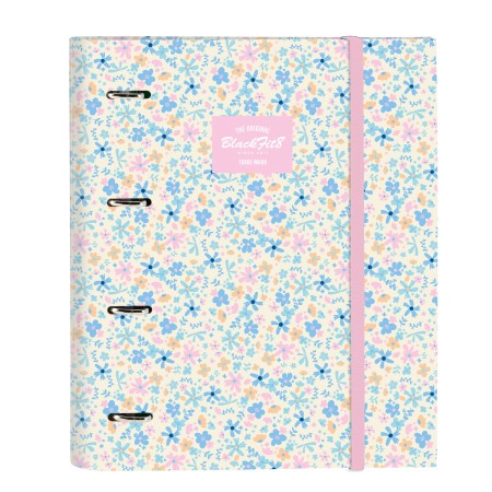 Carpeta de anillas BlackFit8 Blossom Multicolor 27 x 32 x 3.5 cm