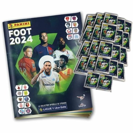 Jeu d'autocollants Panini LIGUE 1 Uber Eats Foot 2024 (FR) 18 Enveloppes