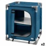 Armario de camping Aktive Azul Plegable 56 x 66 x 46 cm 2 Unidades