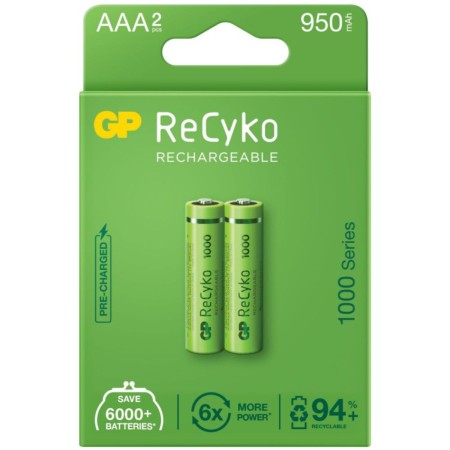 Pilas Recargables GP ReCyko 1000 Series R03 950 mAh 1,2 V AAA