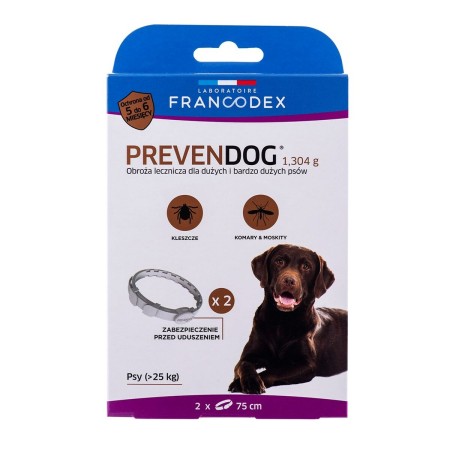 Collier antiparasitaire Francodex PrevenDog Tiques 2 Unités