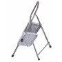 Escalera plegable de 2 peldaños Krause 130860 Gris Plateado Negro/Azul Aluminio