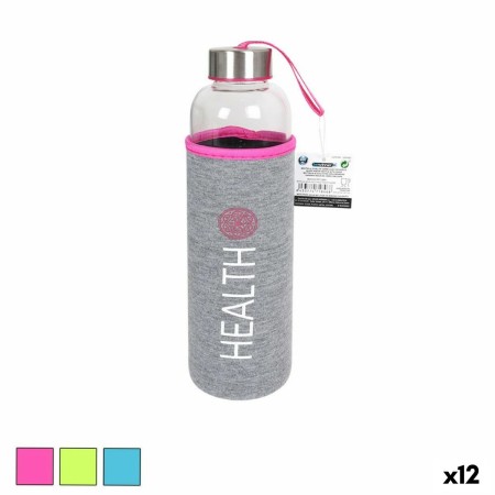 Botella de Cristal con Funda de Neopreno Bewinner 600 ml (12 Unidades)