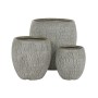Set de Maceteros Home ESPRIT Gris Fibra de Vidrio Magnesio 55 x 55 x 55,5 cm (3 Unidades)