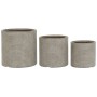 Set de Maceteros Home ESPRIT Beige Fibra de Vidrio Magnesio 44,5 x 44,5 x 43 cm (3 Unidades)