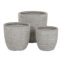 Set de pots de fleurs Home ESPRIT Beige Fibre de Verre Magnésium 45 x 45 x 43 cm (3 Unités)