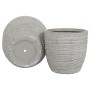 Set de Maceteros Home ESPRIT Beige Fibra de Vidrio Magnesio 45 x 45 x 43 cm (3 Unidades)