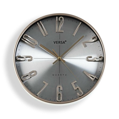 Horloge Murale Versa Argenté Plastique Quartz 4,3 x 30 x 30 cm