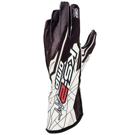 Gants de karting OMP KS-2 ART Blanc/Noir Noir/Blanc L