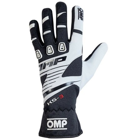 Gants de karting OMP KS-3 Blanc/Noir Noir/Blanc L