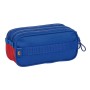 Trousse Fourre-Tout Double F.C. Barcelona Bleu Bordeaux 21,5 x 10 x 8 cm