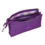 Trousse Fourre-Tout Double Real Valladolid C.F. Violet 22 x 12 x 3 cm