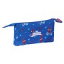 Trousse Fourre-Tout Double Spidey Bleu 22 x 12 x 3 cm