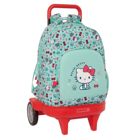 Mochila Escolar con Ruedas Hello Kitty Sea lovers Turquesa 33 X 45 X 22 cm