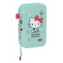 Plumier Doble Hello Kitty Sea lovers Turquesa 12.5 x 19.5 x 4 cm (28 piezas)