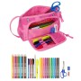 Trousse Scolaire avec Accessoires Minnie Mouse Loving Rose 20 x 11 x 8.5 cm (32 Pièces)