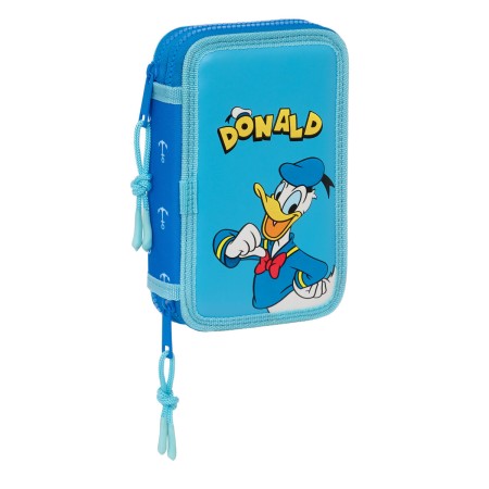 Plumier Doble Donald Azul 12.5 x 19.5 x 4 cm (28 piezas)