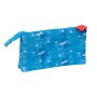 Trousse Fourre-Tout Double Los Pitufos Bleu 22 x 12 x 3 cm