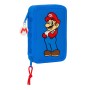 Plumier Doble Super Mario Play Azul Rojo 12.5 x 19.5 x 4 cm (28 piezas)