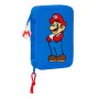 Plumier double Super Mario Play Bleu Rouge 12.5 x 19.5 x 4 cm (28 Pièces)