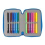 Pochette à crayons triple Super Mario Play Bleu Rouge 12.5 x 19.5 x 5.5 cm (36 Pièces)