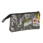 Portatodo Doble Jurassic World Warning Gris 22 x 12 x 3 cm