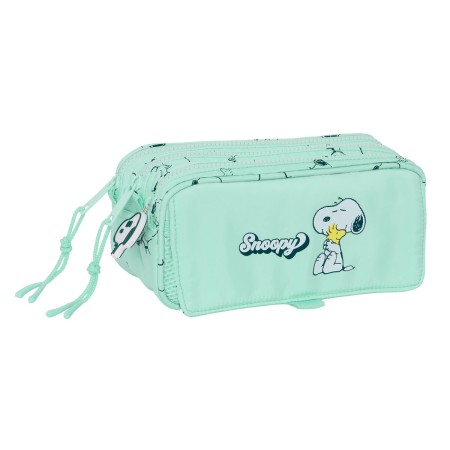 Portatodo Triple Snoopy Groovy Verde 21,5 x 10 x 8 cm