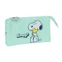 Portatodo Triple Snoopy Groovy Verde 22 x 12 x 3 cm