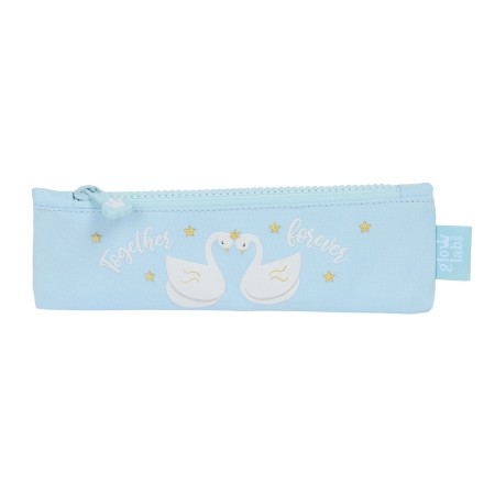 Estuche Escolar Glow Lab Cisnes Azul 20 x 6 x 1 cm