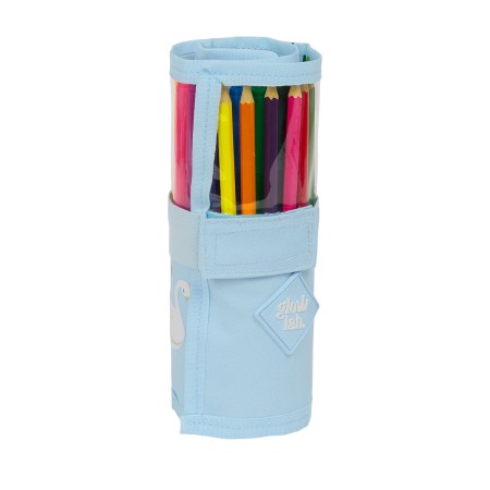 Pochette crayons Glow Lab Cisnes Enveloppante Bleu 7 x 20 x 7 cm (27 Pièces)