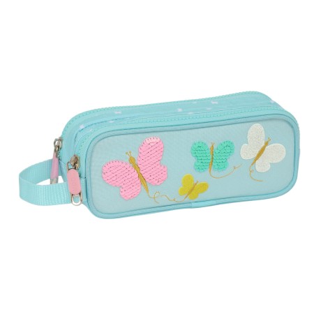 Portatodo Doble Moos Butterflies Azul claro 21 x 8 x 6 cm