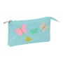 Portatodo Triple Moos Butterflies Azul claro 22 x 12 x 3 cm