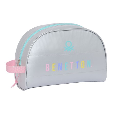 Trousse de Toilette Benetton Silver Rembourré Argenté 28 x 18 x 10 cm