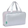 Neceser Escolar Benetton Silver Acolchado Plateado 31 x 14 x 19 cm