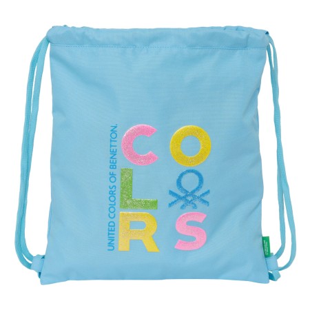 Bolsa Mochila con Cuerdas Benetton Spring Azul cielo 35 x 40 x 1 cm